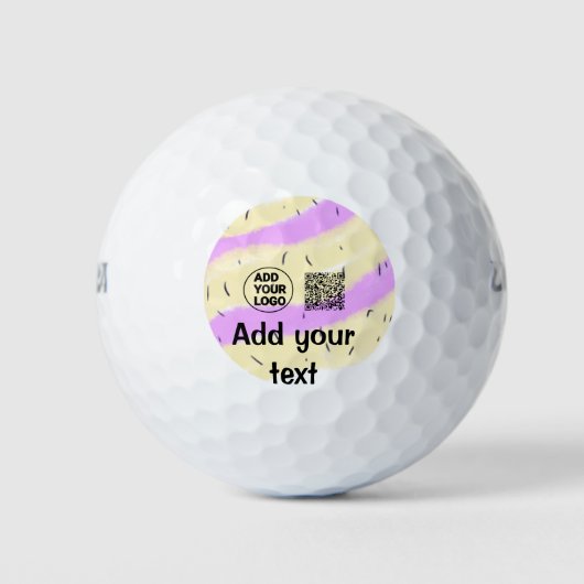 Simple minimal q r code add logo scan code name te ゴルフボール (正面)