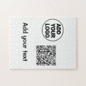 Simple minimal q r code add logo scan code name te ジグソーパズル (横)
