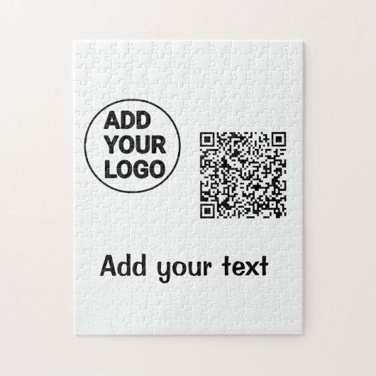 Simple minimal q r code add logo scan code name te ジグソーパズル (縦)