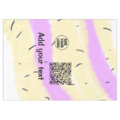 Simple minimal q r code add logo scan code name te テーブルクロス (正面(横))