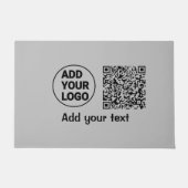 Simple minimal q r code add logo scan code name te ドアマット (正面)