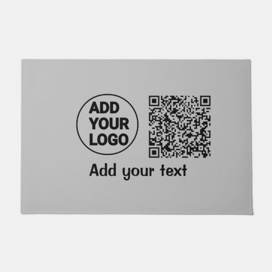 Simple minimal q r code add logo scan code name te ドアマット (正面)