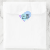 Simple minimal q r code add logo scan code name te ハートシール (バッグ)