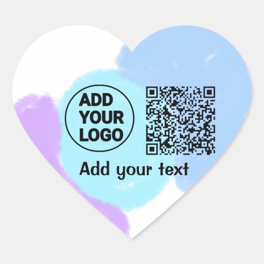 Simple minimal q r code add logo scan code name te ハートシール (正面)