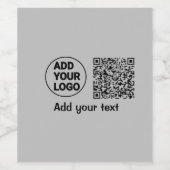 Simple minimal q r code add logo scan code name te ワインラベル (シングルラベル)