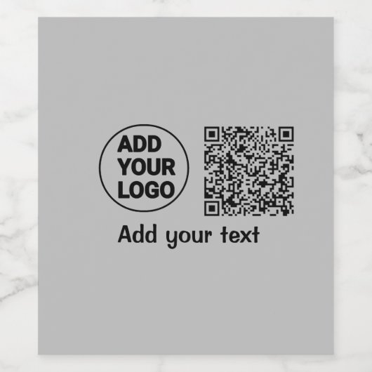 Simple minimal q r code add logo scan code name te ワインラベル (シングルラベル)
