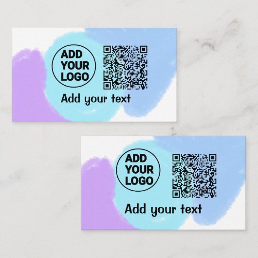 Simple minimal q r code add logo scan code name te 名刺 (正面/裏面)