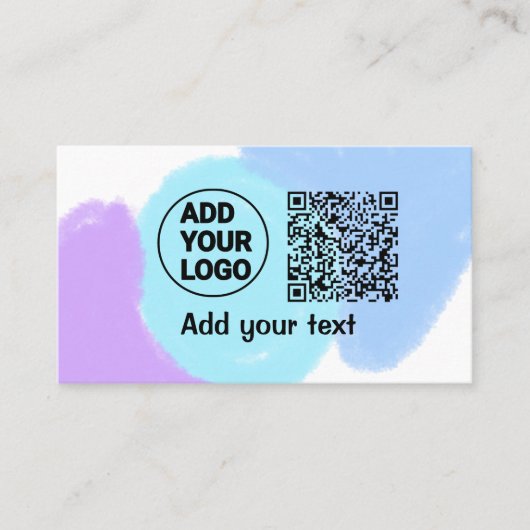 Simple minimal q r code add logo scan code name te 名刺 (正面)
