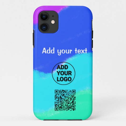 Simple minimal q r code add logo scan code name te Case-Mate iPhoneケース (裏面)