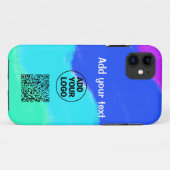 Simple minimal q r code add logo scan code name te Case-Mate iPhoneケース (裏面(横))
