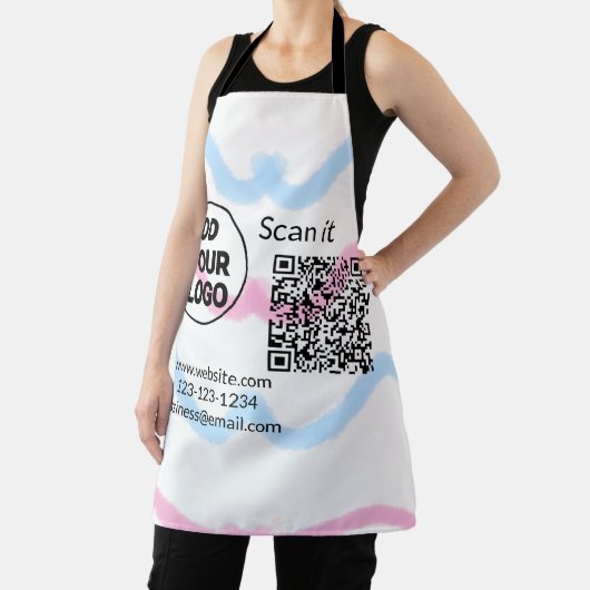 Simple minimal q r code add logo scan code name we エプロン (インサイチュ)