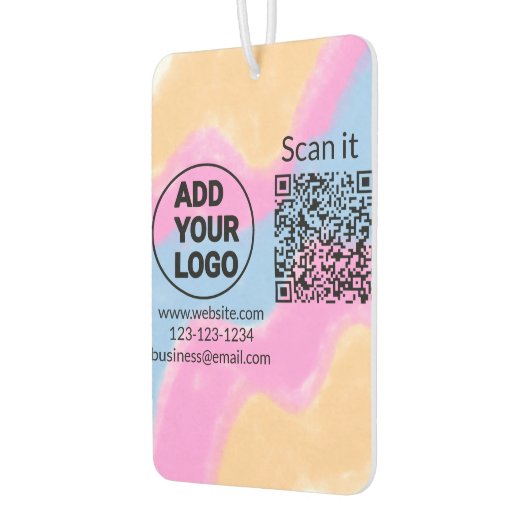 Simple minimal q r code add logo scan code name we カーエアーフレッシュナー (左)