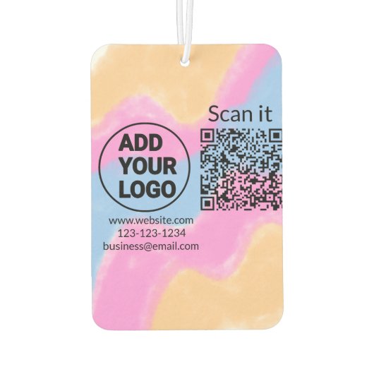 Simple minimal q r code add logo scan code name we カーエアーフレッシュナー (裏面)