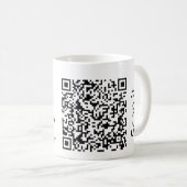 Simple minimal q r code add logo scan code name we コーヒーマグカップ (正面右)