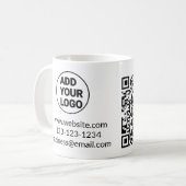 Simple minimal q r code add logo scan code name we コーヒーマグカップ (正面左)