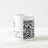 Simple minimal q r code add logo scan code name we コーヒーマグカップ (中央)