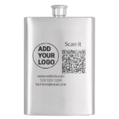 Simple minimal q r code add logo scan code name we フラスク (正面)