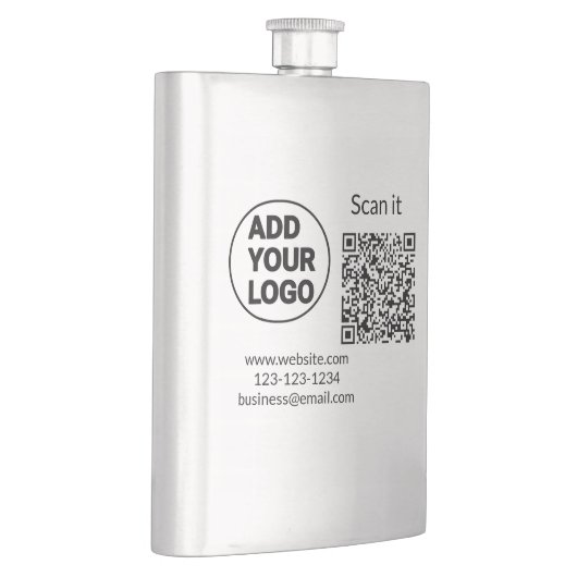 Simple minimal q r code add logo scan code name we フラスク (右)