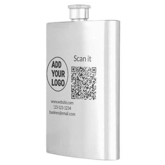 Simple minimal q r code add logo scan code name we フラスク (左)