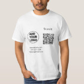 Simple minimal q r code add logo scan code name we tシャツ (正面)