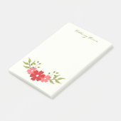 Simple Minimal Red & Pink Classy Elegant Floral ポストイット (アングル)