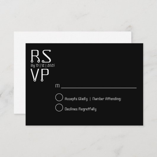 Simple Minimal rsvp card 招待状 (正面/裏面)