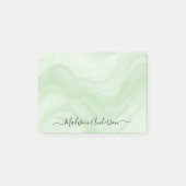 Simple Minimal Sage Green Watercolor Personalized ポストイット (正面)