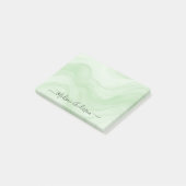 Simple Minimal Sage Green Watercolor Personalized ポストイット (アングル)