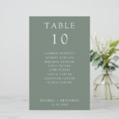 Simple Minimal Sage Green Wedding Seating Chart (スタンド正面)