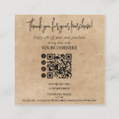 simple minimal script thank you for your order スクエア名刺 (裏面)