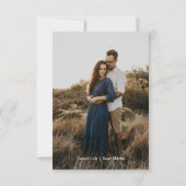 Simple Minimal Script Wedding サンキューカード (裏面)