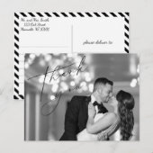 Simple Minimal Script Wedding Thank You Post Card ポストカード (正面/裏面)
