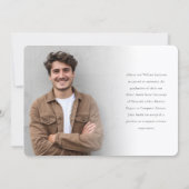 Simple Minimal Senior Grad Photo Master Graduation 案内状 (裏面)