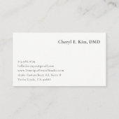 Simple Minimal Soft Mint Green Logo Professional 名刺 (裏面)