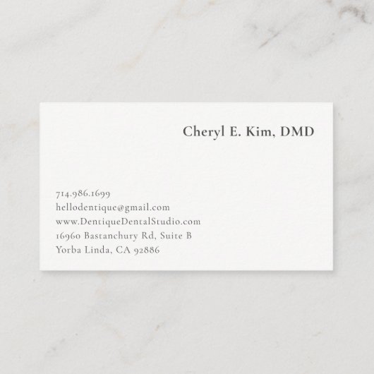 Simple Minimal Soft Mint Green Logo Professional 名刺 (裏面)