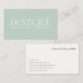 Simple Minimal Soft Mint Green Logo Professional 名刺 (正面/裏面)