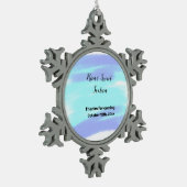 SIMPLE MINIMAL sweet sixteen elegant custom modern スノーフレークピューターオーナメント (左)