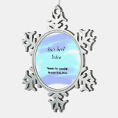 SIMPLE MINIMAL sweet sixteen elegant custom modern スノーフレークピューターオーナメント (右)