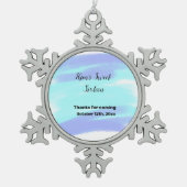 SIMPLE MINIMAL sweet sixteen elegant custom modern スノーフレークピューターオーナメント (正面)