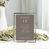 Simple Minimal Taupe Wedding Seating Chart