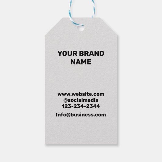 SIMPLE MINIMAL TEXT STYLE BUSINESS THANK YOU GIFT ギフトタグ (裏面)