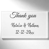 Simple minimal thank you couple name text date cus 名札 (正面)