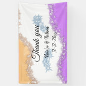 Simple minimal thank you couple name text date cus 横断幕 (縦)