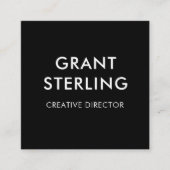Simple Minimal Typography Black スクエア名刺 (正面)