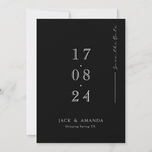 Simple minimal typography Wedding save the date セーブザデート (正面)