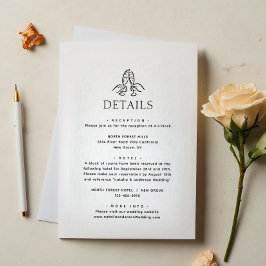 Simple Minimal Wine Cheers Wedding Details エンクロージャーカード