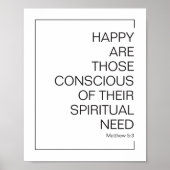 Simple Minimalist 2026 JW Year Text Matthew 5:3 ポスター (正面)