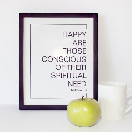 Simple Minimalist 2026 JW Year Text Matthew 5:3 ポスター