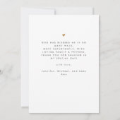 Simple Minimalist 3 Photo Collage Baptism サンキューカード (裏面)