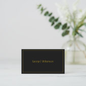 Simple Minimalist Black and Gold Business Card 名刺 (スタンド正面)